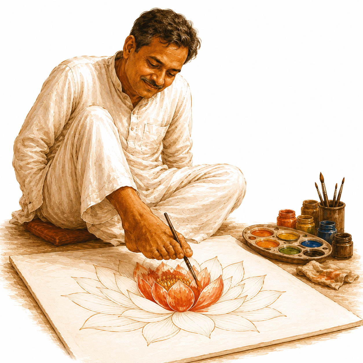 Artist adds colour